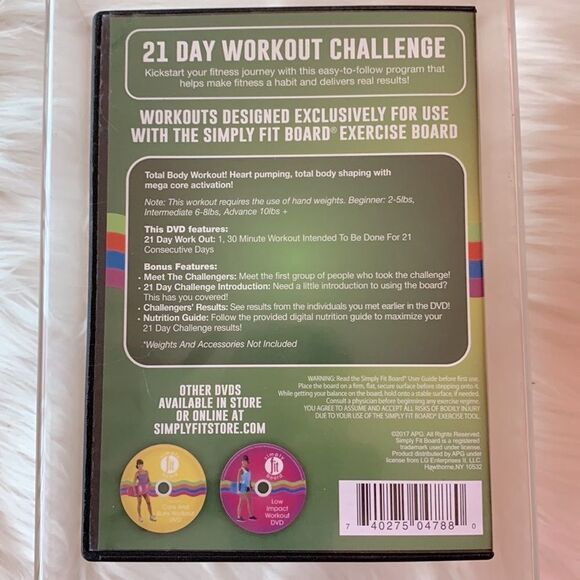Simply Fit Board Workout DVDs - 21 Day Challenge Core & Buns DVD, Low Im… - Picture 2 of 12